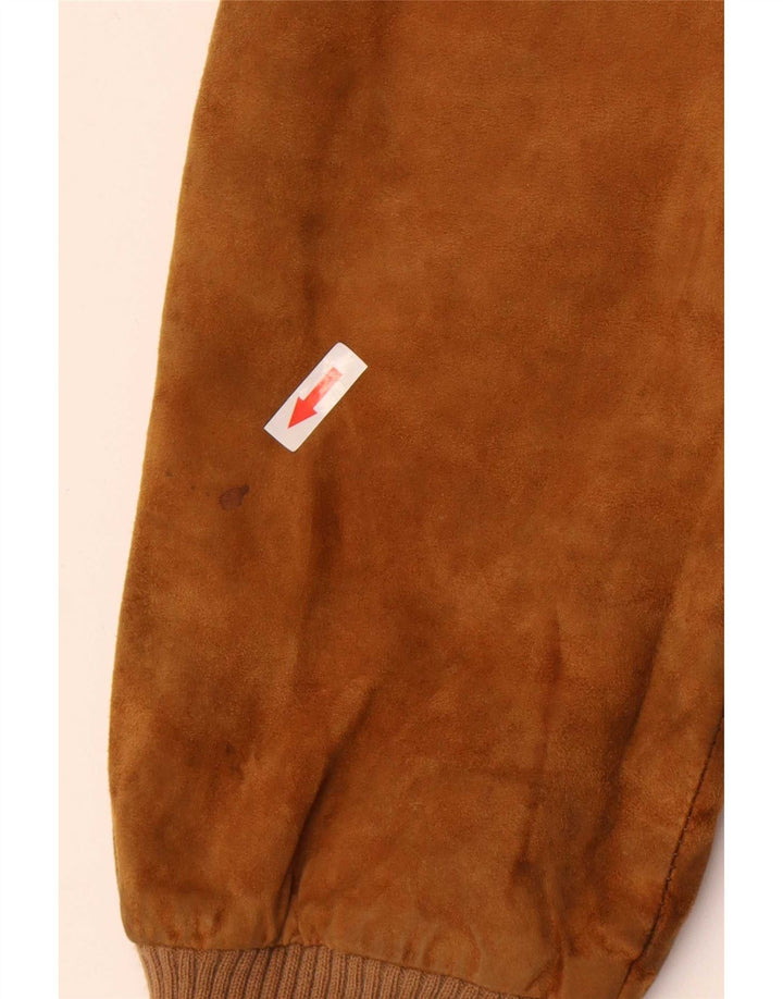 Vintage herre ruskind bomberjakke IT 50 Stort beige læder