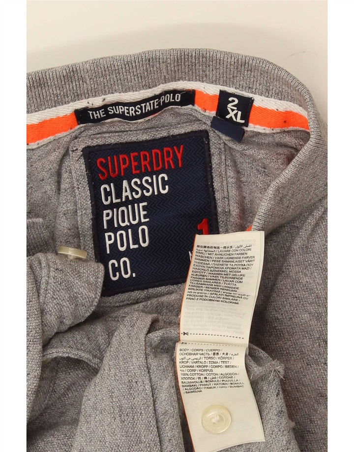 Superdry grafisk poloshirt til mænd 2XL grå bomuld