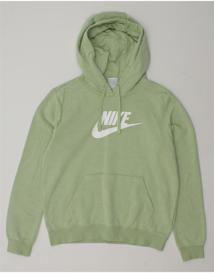 NIKE Womens Graphic Oversized Hoodie Jumper UK 10 Small Green Vintage Nike and Second-Hand Nike from Messina Hembry 