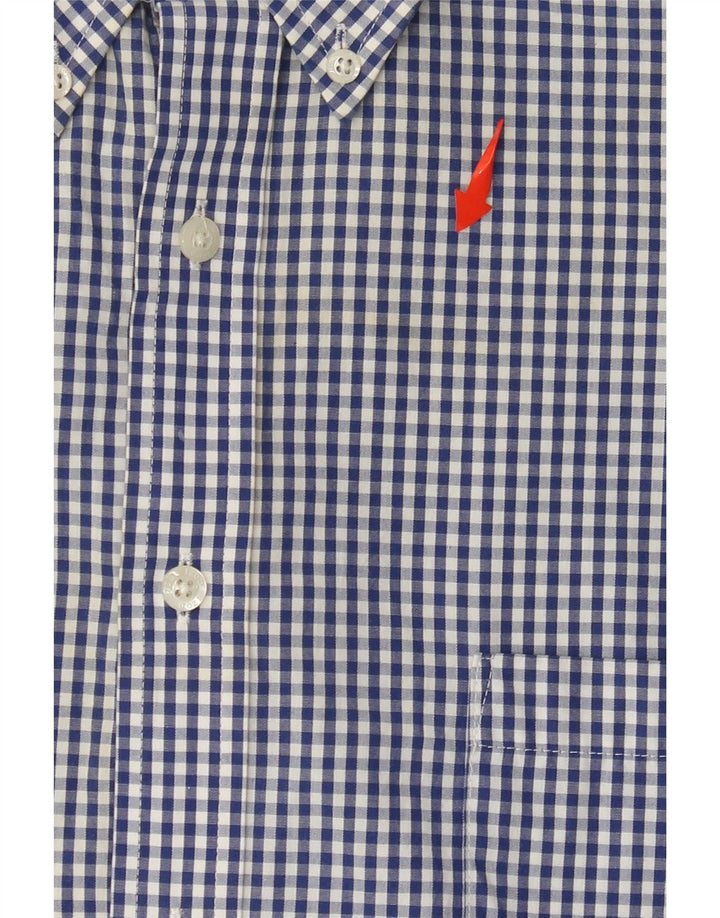 IZOD Herre Regular Fit skjorte størrelse 18 2XL Blue Gingham Cotton