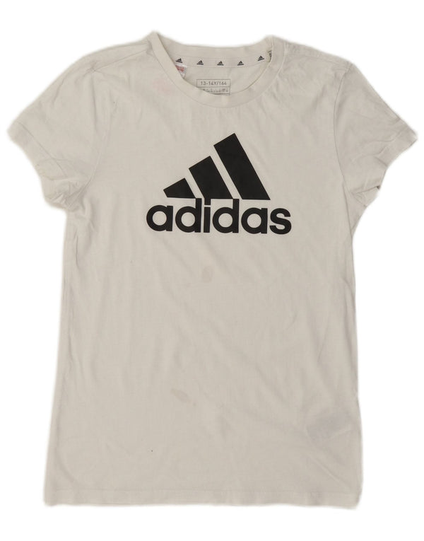 Adidas drenge grafisk t-shirt top 13-14 år hvid bomuld