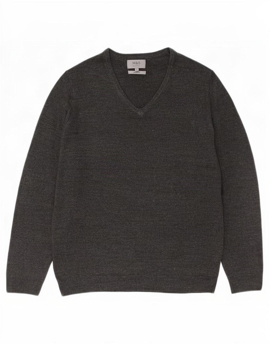 Marks & Spencer Herre V-hals sweater Stor grå kashmir