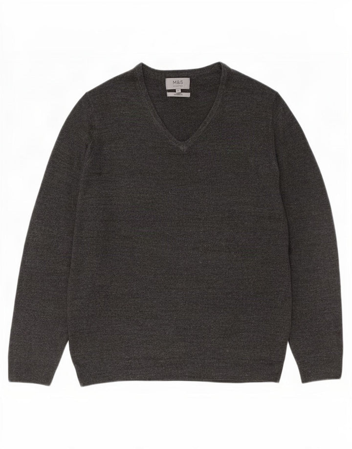 Marks & Spencer Herre V-hals sweater Stor grå kashmir