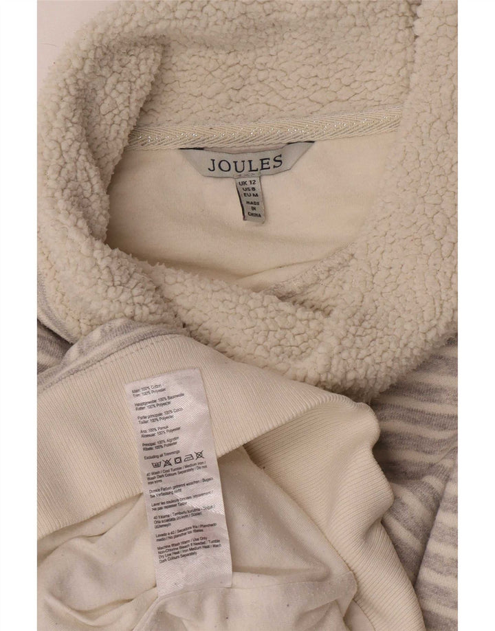Joules Dame Roll Neck Jumper Sweater UK 12 Medium Grey Pinstripe