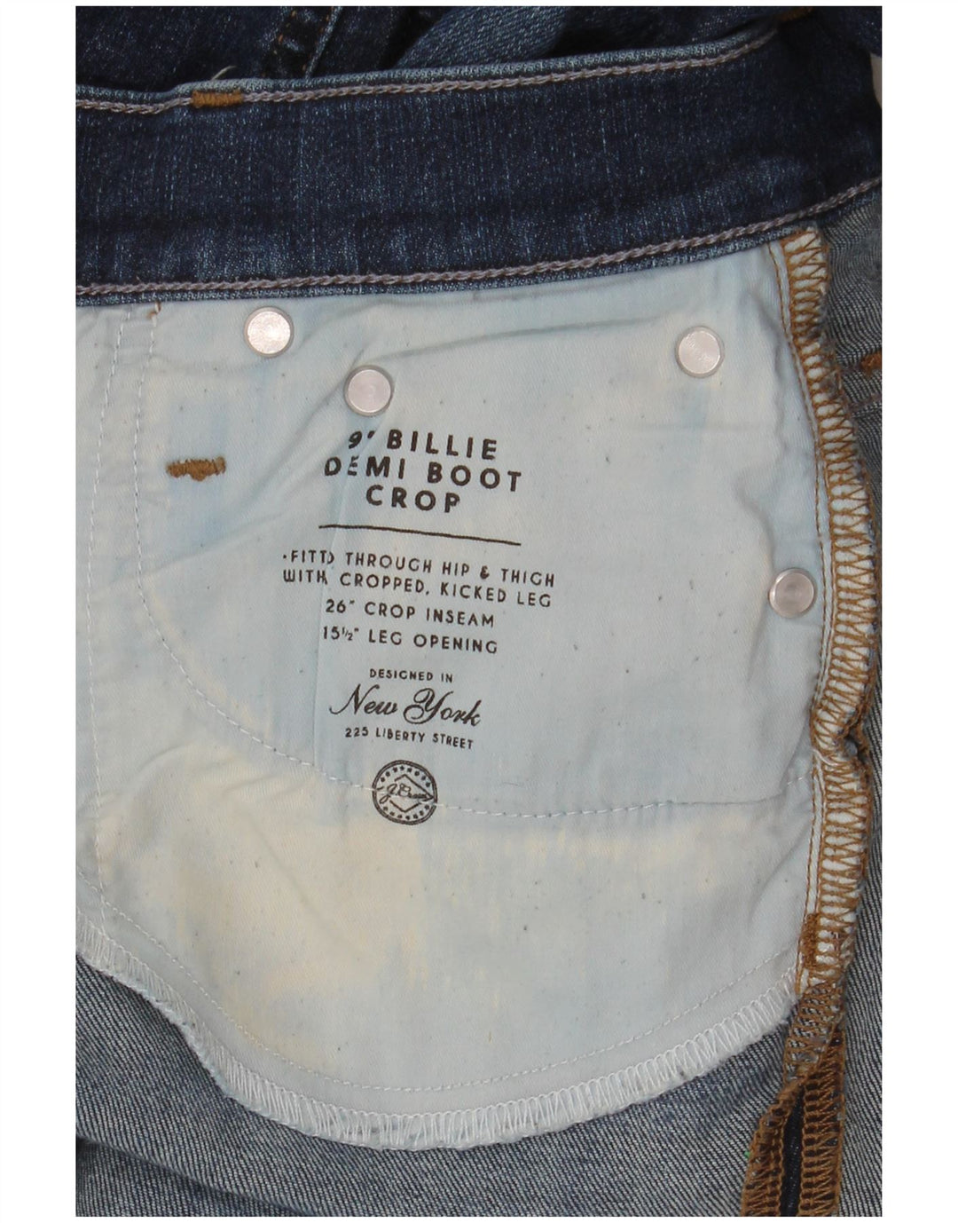 J. CREW Dame Billie Demi Crop Bootcut Jeans W26 L25 Blå