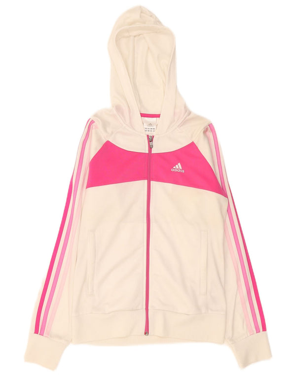 Adidas Tøjjakke med hætte til piger 13-14 år Hvid Colourblock