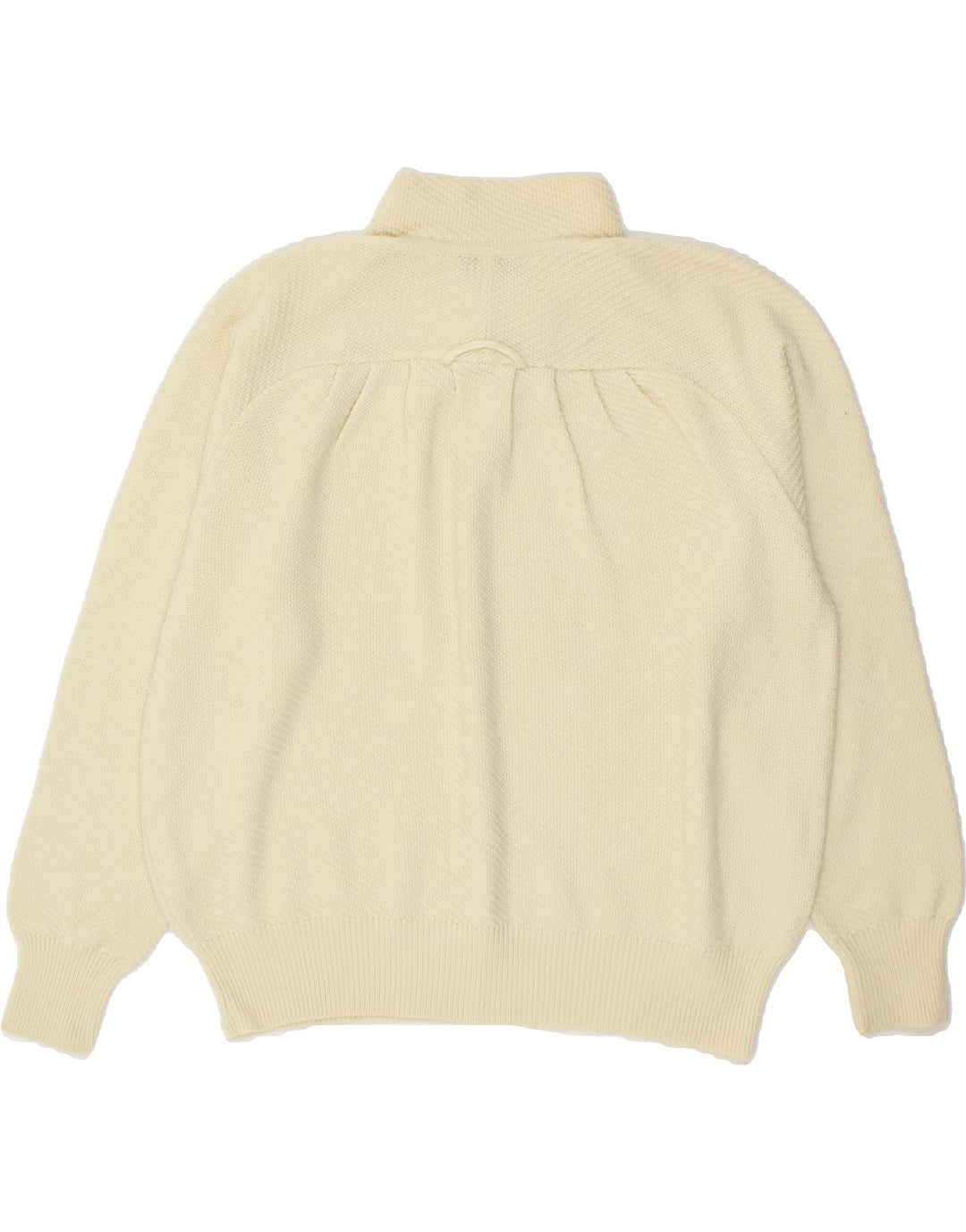 VINTAGE Womens Oversized Turtle Neck Jumper Sweater IT 46 Large Beige Vintage Vintage and Second-Hand Vintage from Messina Hembry 