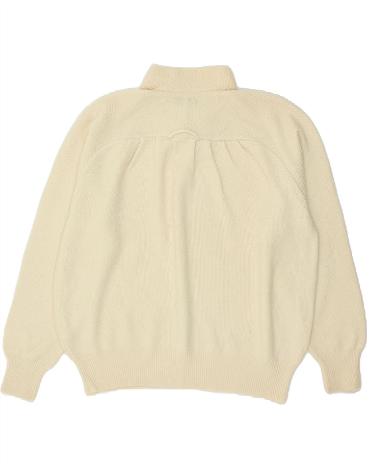 VINTAGE Womens Oversized Turtle Neck Jumper Sweater IT 46 Large Beige Vintage Vintage and Second-Hand Vintage from Messina Hembry 