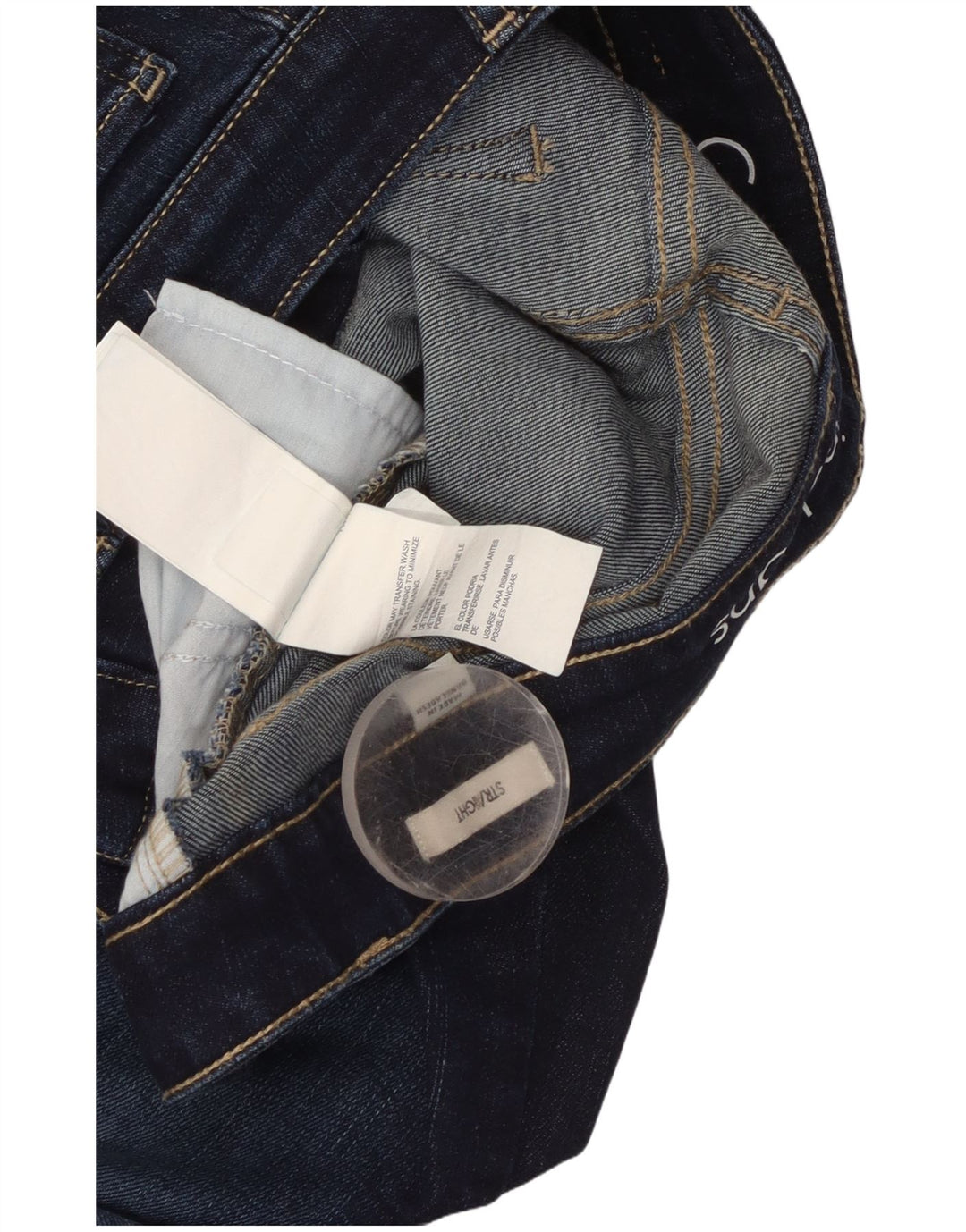 Calvin Klein Dame Straight Jeans W27 L32 Marineblå Bomuld