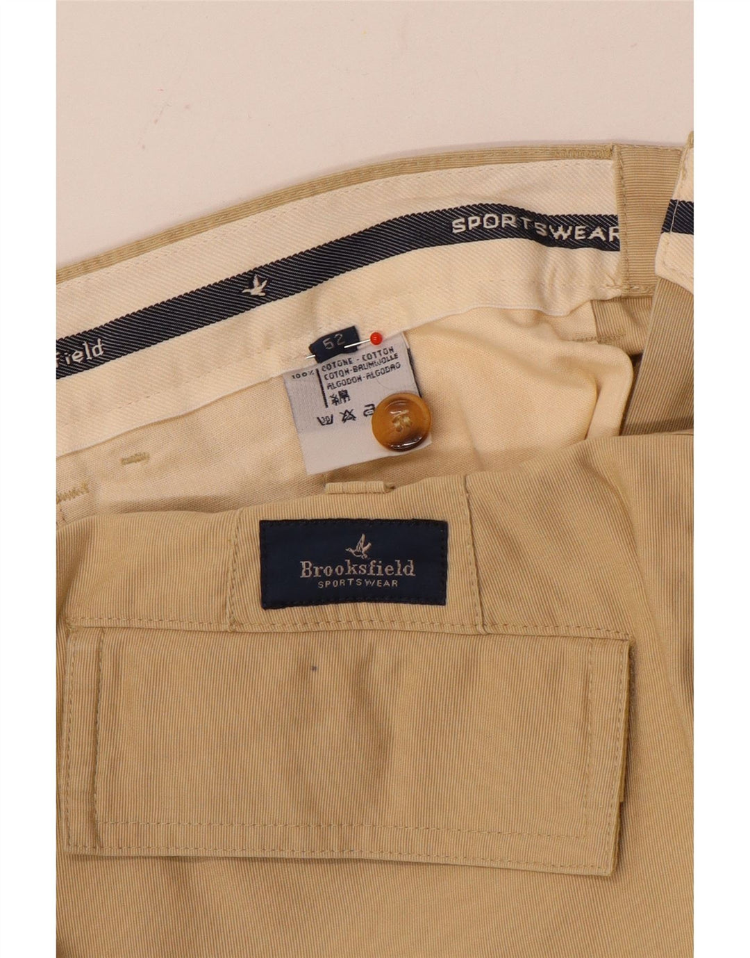 Brooksfield Herre Cargo Shorts IT 52 XL W38 Beige Bomuld