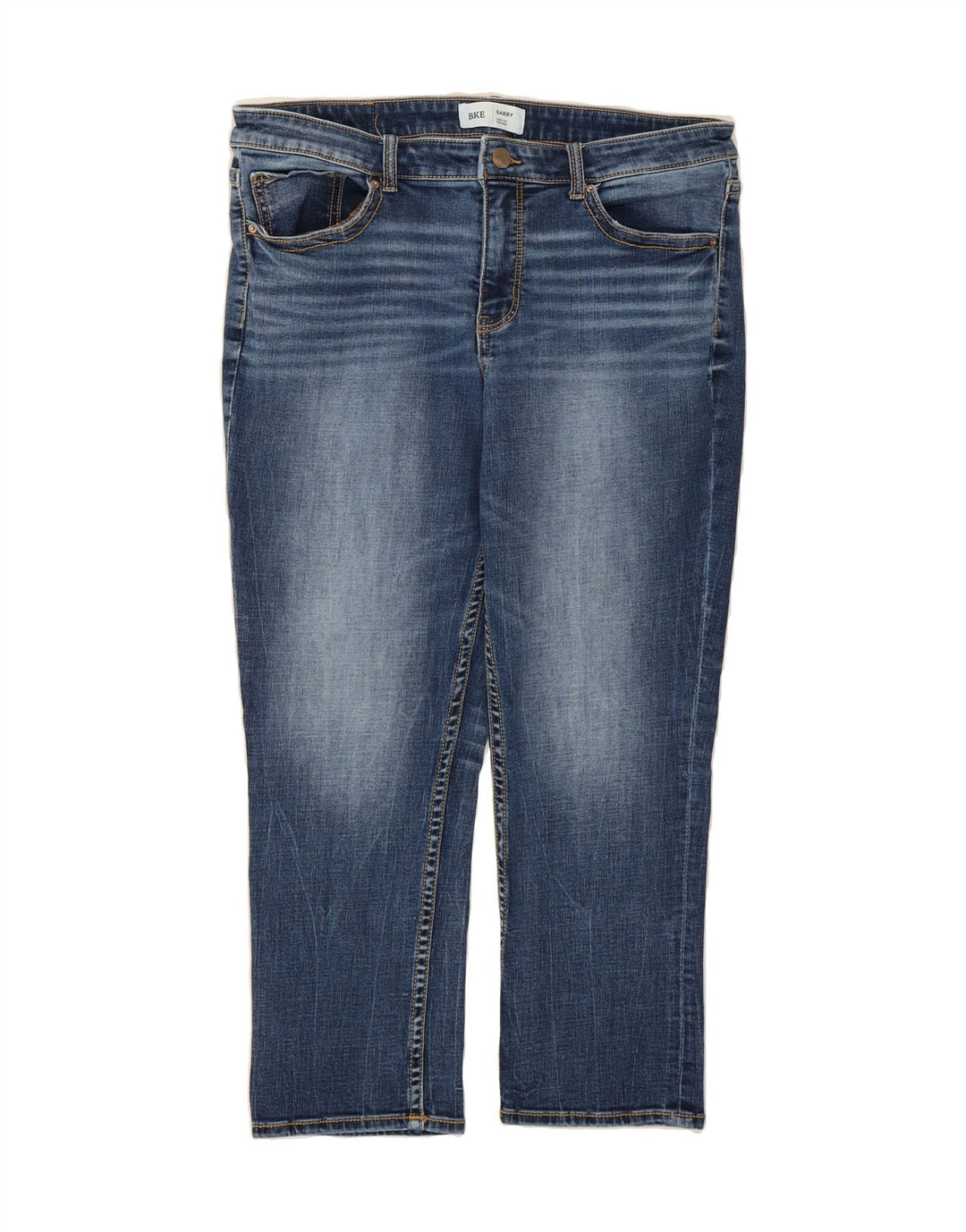BKE Womens High Rise Curvy Cropped Jeans W32 L24 Blue Cotton Vintage BKE and Second-Hand BKE from Messina Hembry 