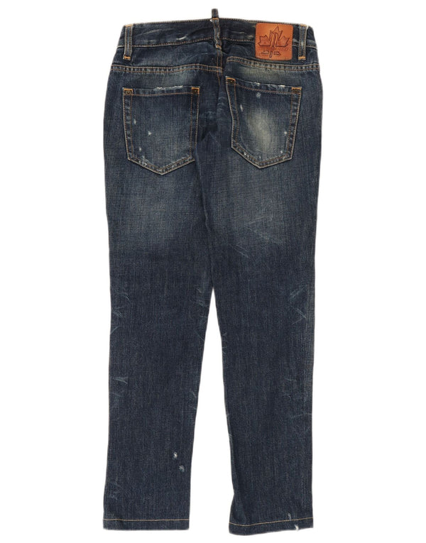 Dsquared2 Dame Distressed Slim Jeans IT 38 XS W28 L29 Blå Bomuld