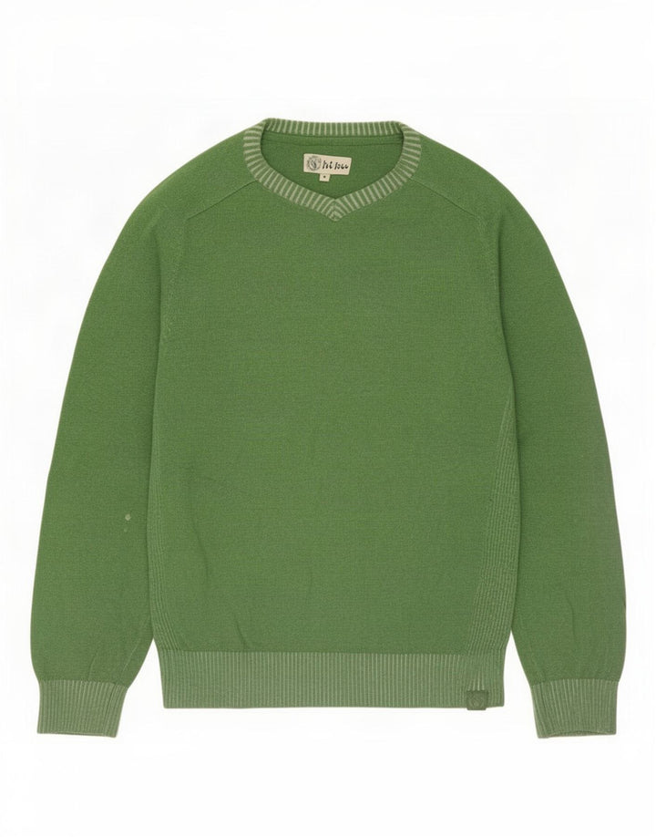 Fat Face Herre V-hals sweater Medium Grøn Bomuld