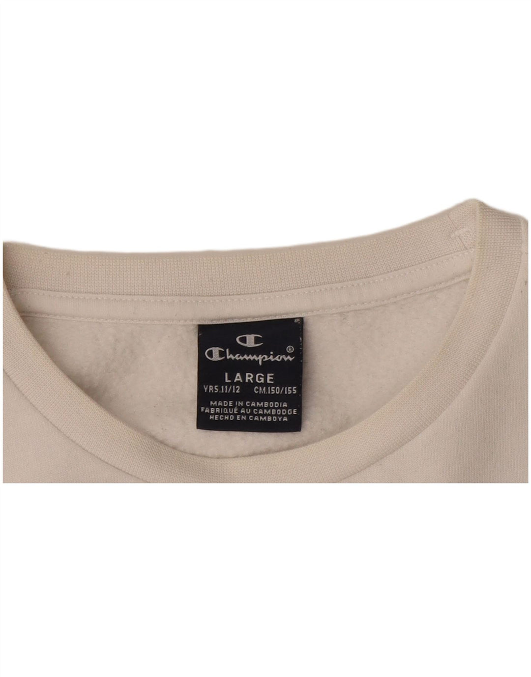 CHAMPION Drenge Grafisk Sweatshirt Jumper 11-12 år Stor Hvid