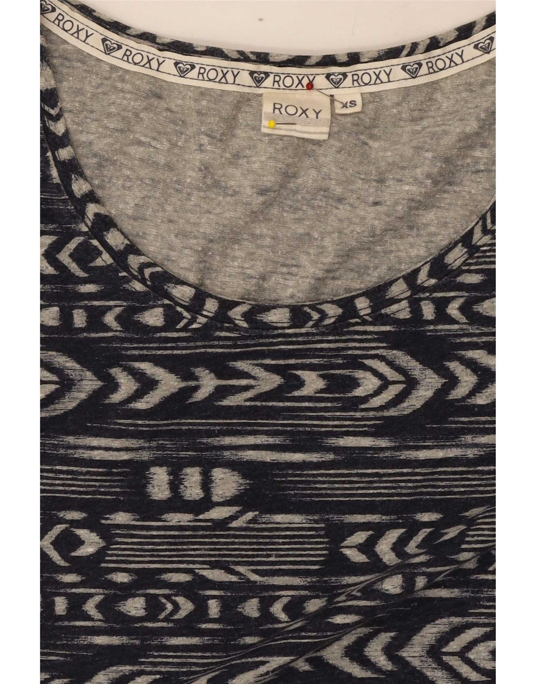 Roxy Dame Top Langærmet UK 6 XS Navy Blue Geometrisk Polyester