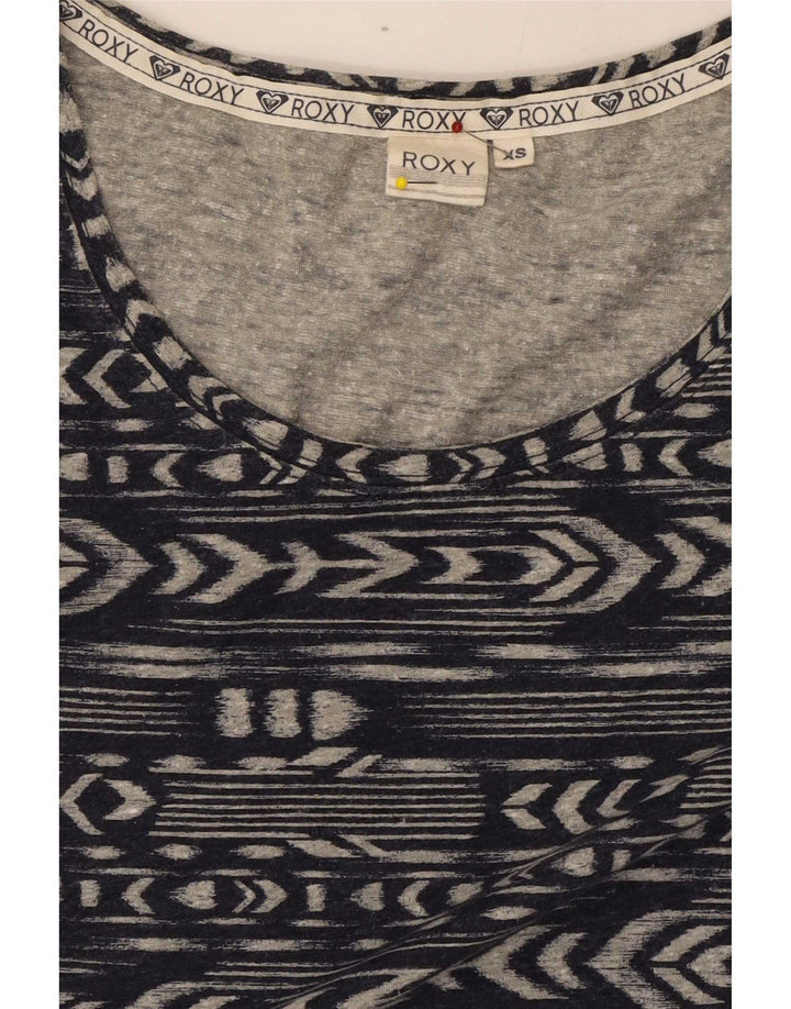 Roxy Dame Top Langærmet UK 6 XS Navy Blue Geometrisk Polyester