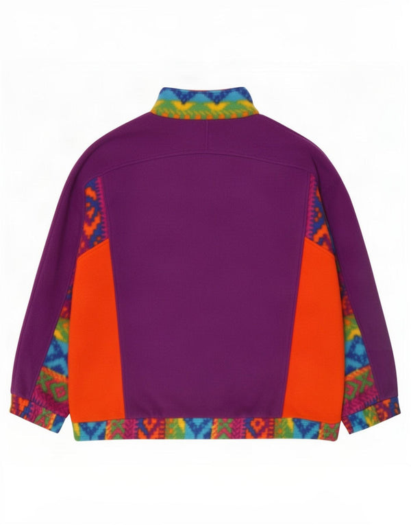 Rodeo Mens Zip Neck Fleece Jumper IT 52/54 Large Multicoloured Geometric