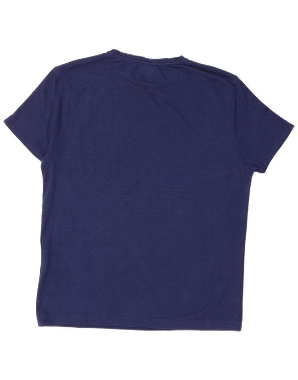 ZARA Herre T-Shirt Top Stor Marineblå Polyester