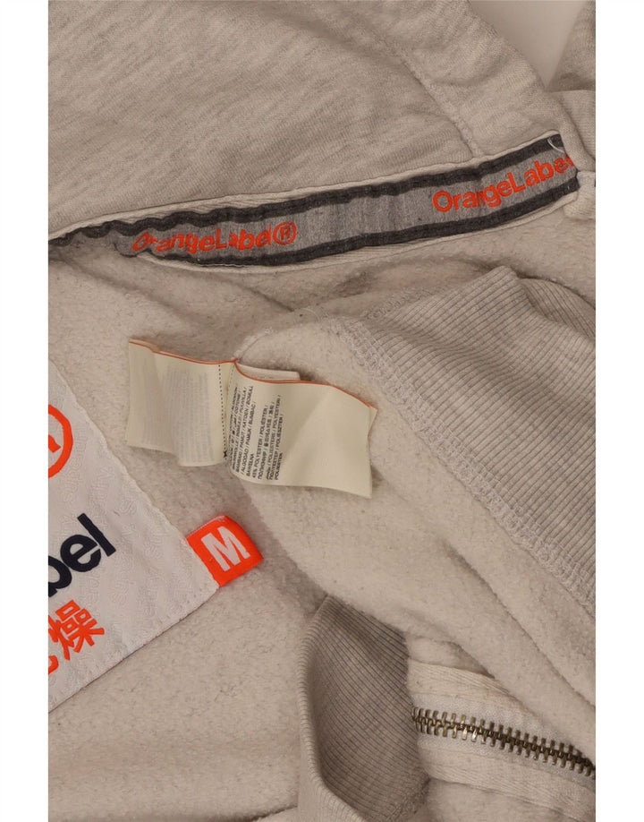 Superdry hættetrøje til kvinder med lynlås UK 14 Medium Grey Flecked Bomuld