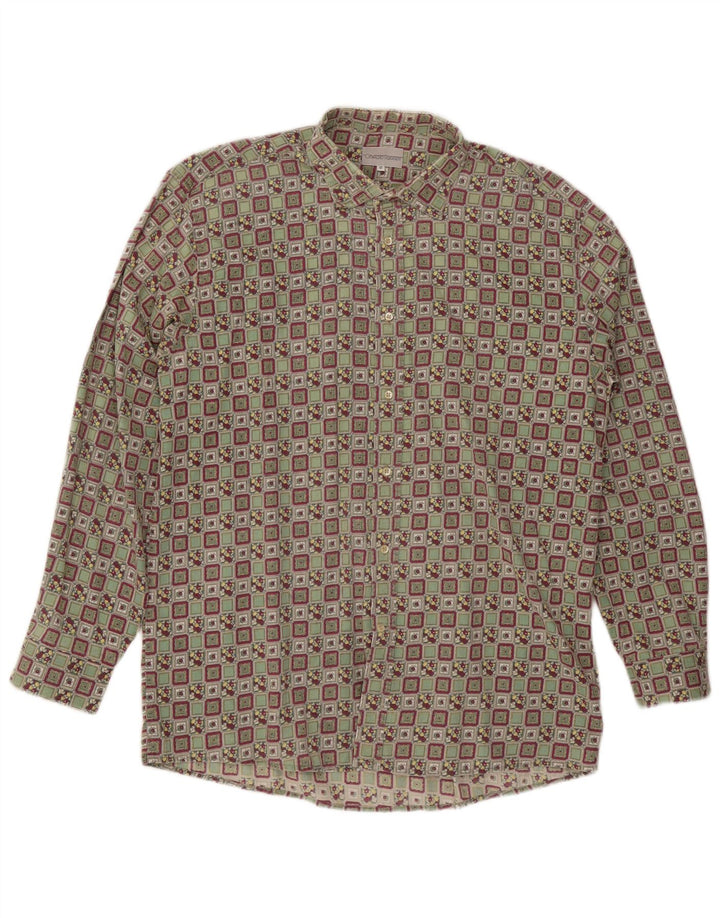 Vintage herreskjorte str. 43 Stor flerfarvet geometrisk