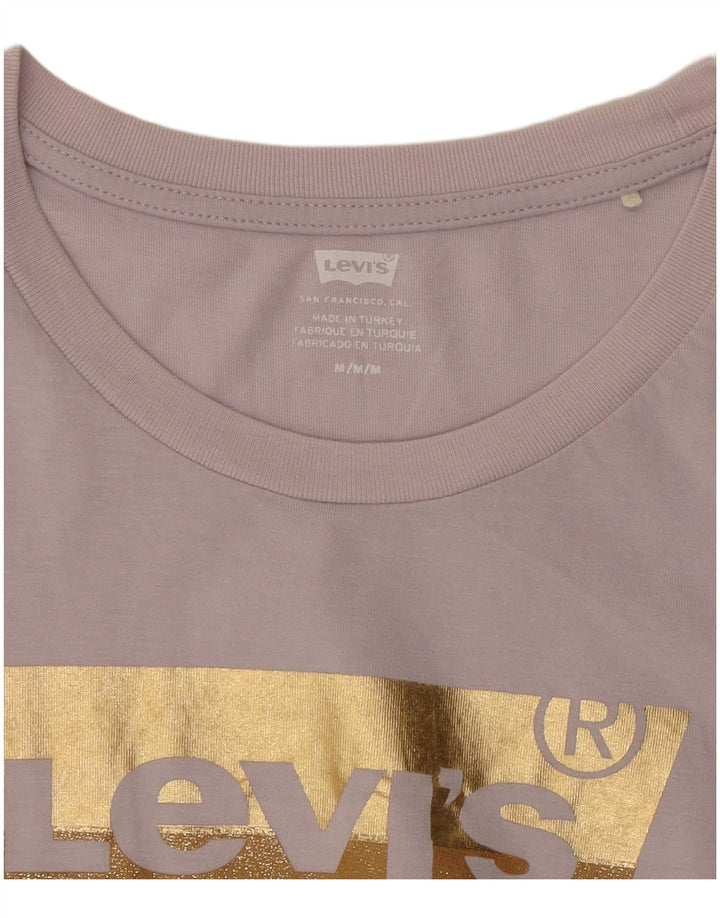 LEVI'S Womens Graphic T-Shirt Top UK 12 Medium Purple