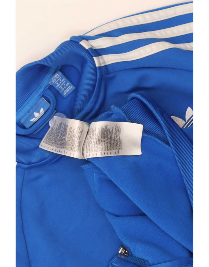 Adidas Drenge Træningsdragt Topjakke 9-10 År Blå Polyester