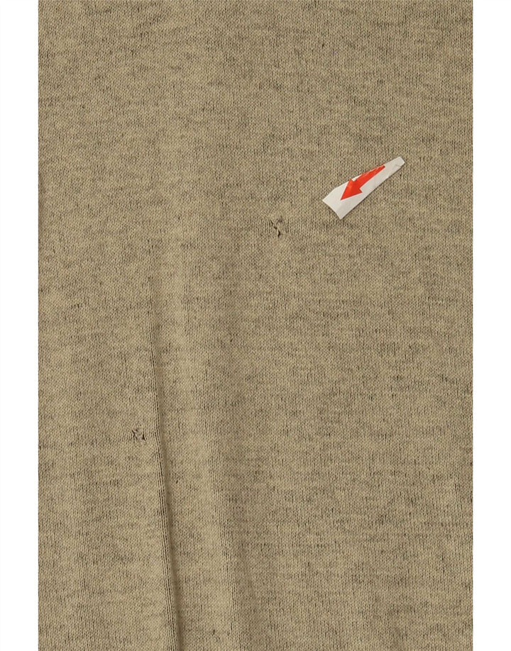 Calvin Klein Herre Zip Neck Sweater Medium Beige Flecked Bomuld