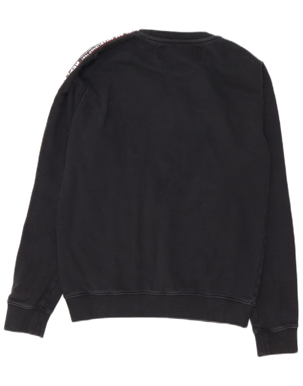 REPLAY Herre Grafisk Sweatshirt Jumper Medium Sort Bomuld