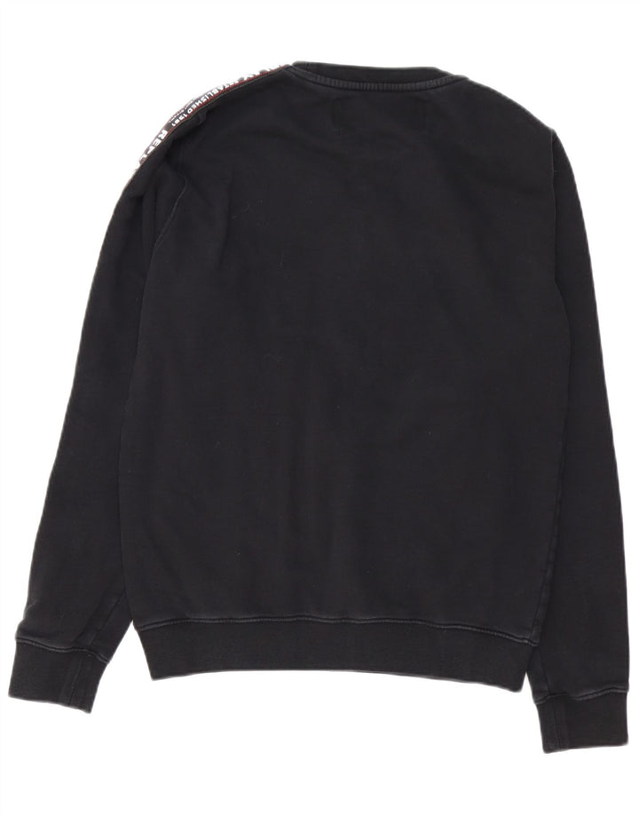 REPLAY Herre Grafisk Sweatshirt Jumper Medium Sort Bomuld
