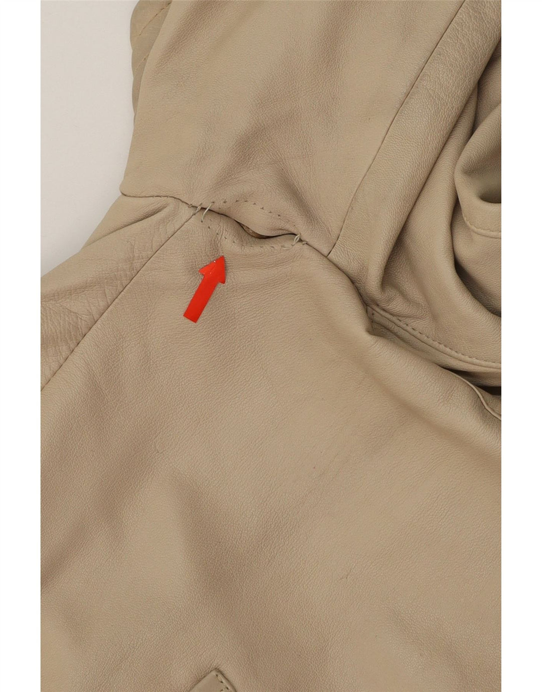 VINTAGE Mens Leather Jacket IT 52 XL Beige Leather Vintage Vintage and Second-Hand Vintage from Messina Hembry 