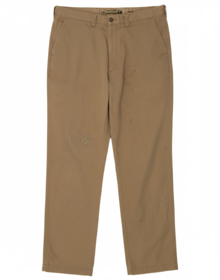 DOCKERS Mens Slim Chino Trousers W36 L32 Beige Cotton