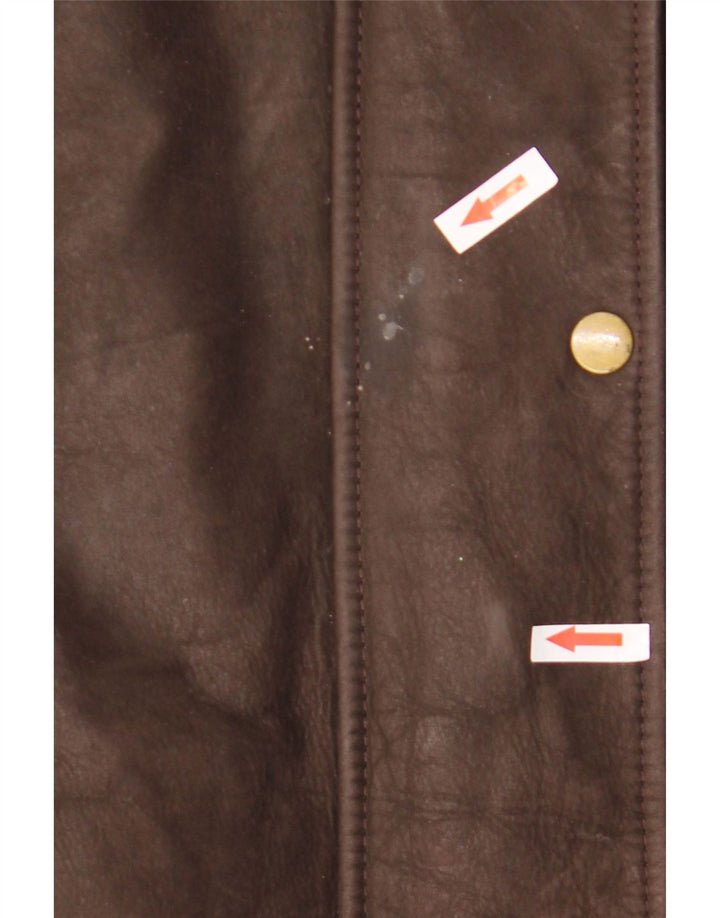 Olly & Co Dame Oversized Læderjakke UK 12 Medium Brun