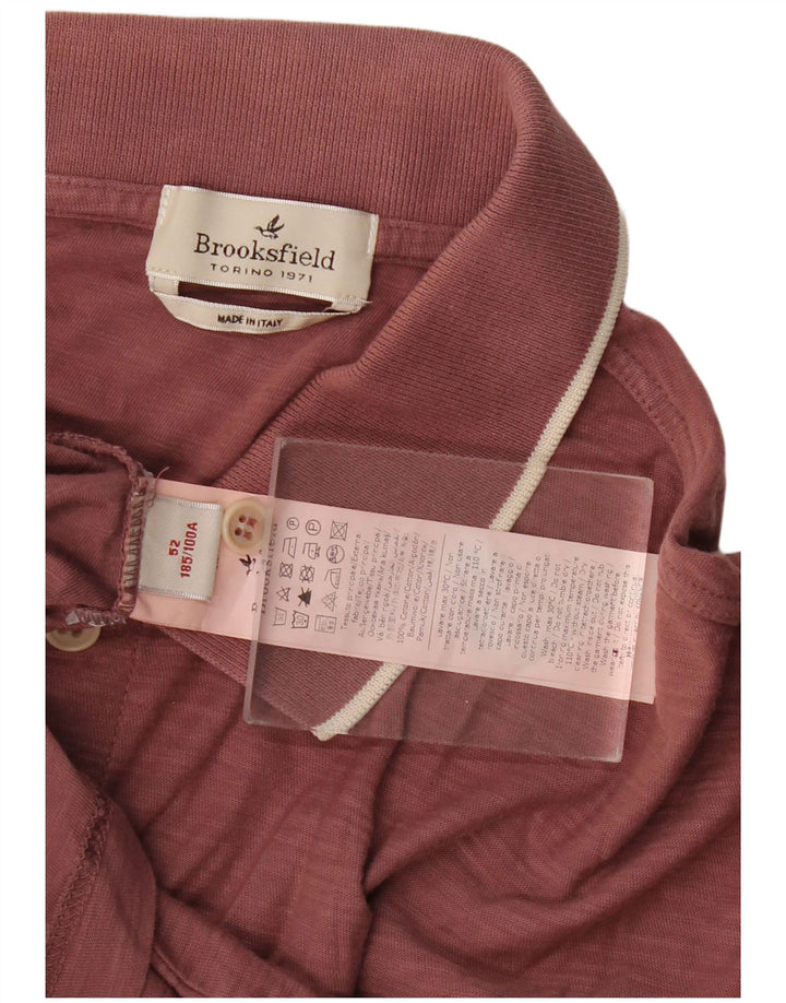 Brooksfield Poloshirt til mænd IT 52 Large Maroon Bomuld Classic