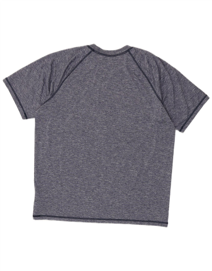 Nike Dri Fit T-shirt top til mænd, stor marineblå flækket polyester
