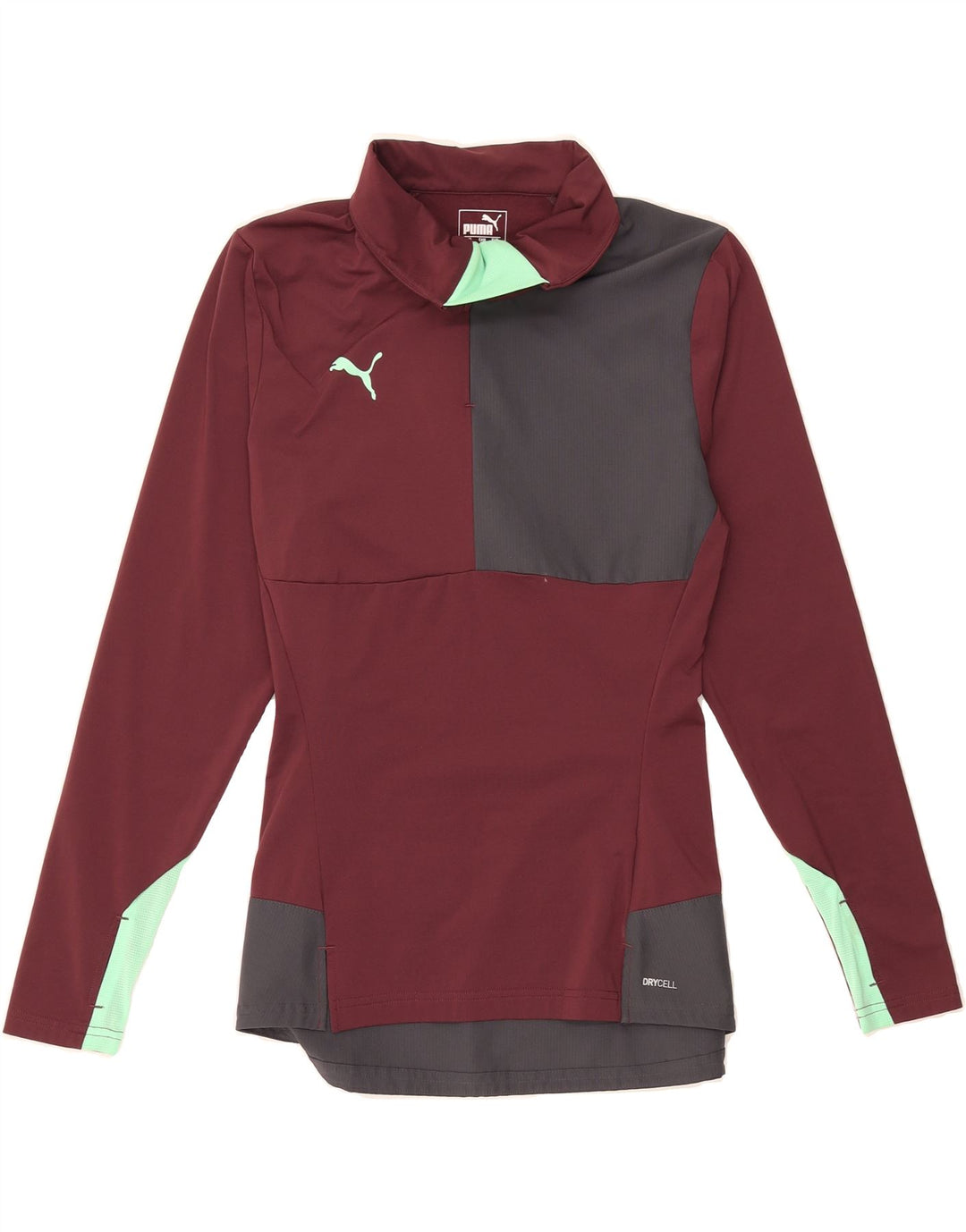 PUMA Womens Zip Neck Pullover Tracksuit Top UK 18 XL Burgundy Colourblock Vintage Puma and Second-Hand Puma from Messina Hembry 