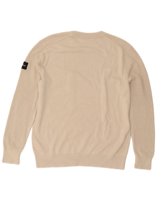 Calvin Klein Herre sweater med rund hals XL Beige bomuld
