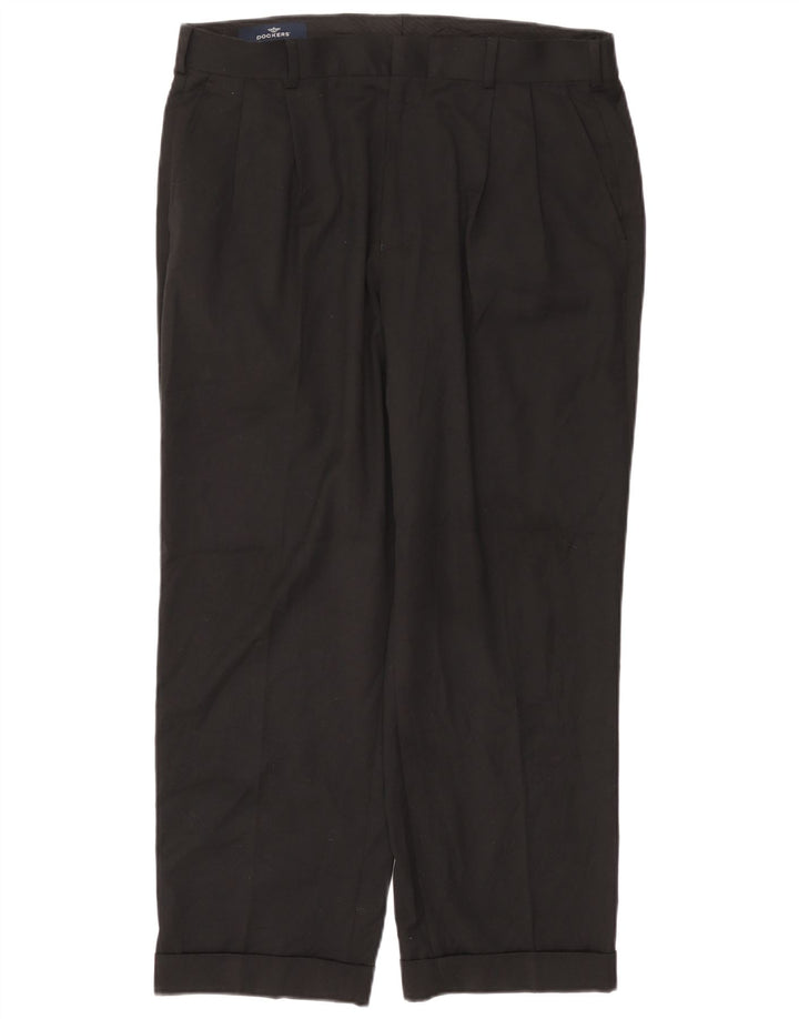 DOCKERS Herre Pegged Chino Bukser W36 L30 Sort Polyester