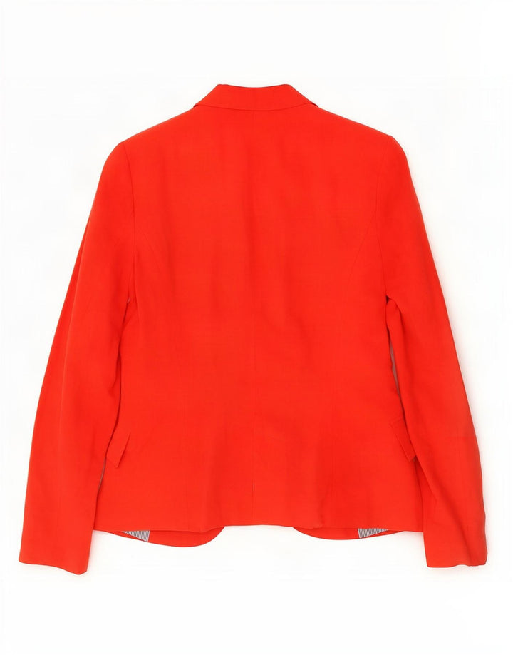 Zara Dame 1 Knap Blazer Jakke UK 12 Medium Rød Viscose