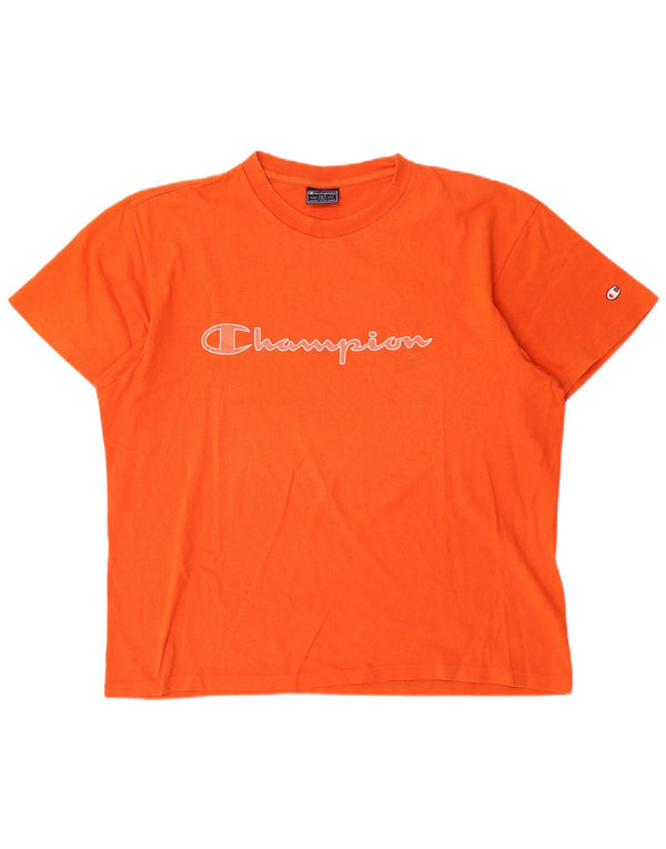 Champion Herre Grafisk T-Shirt Top XL Orange Bomuld