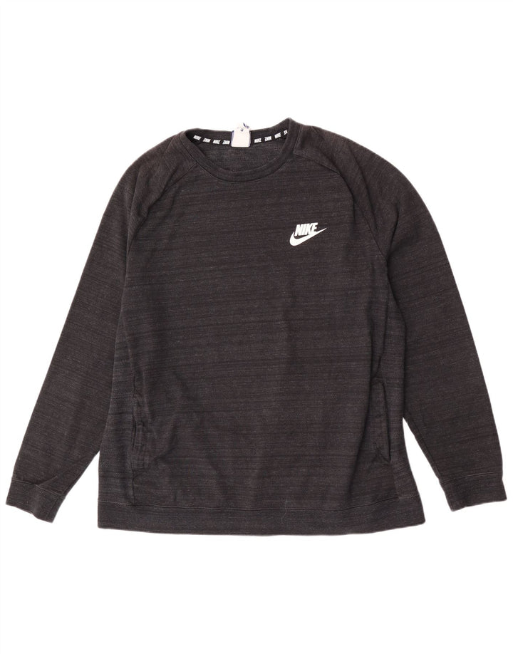 Nike Sweatshirt Jumper til mænd XL Sort Flecked Bomuld