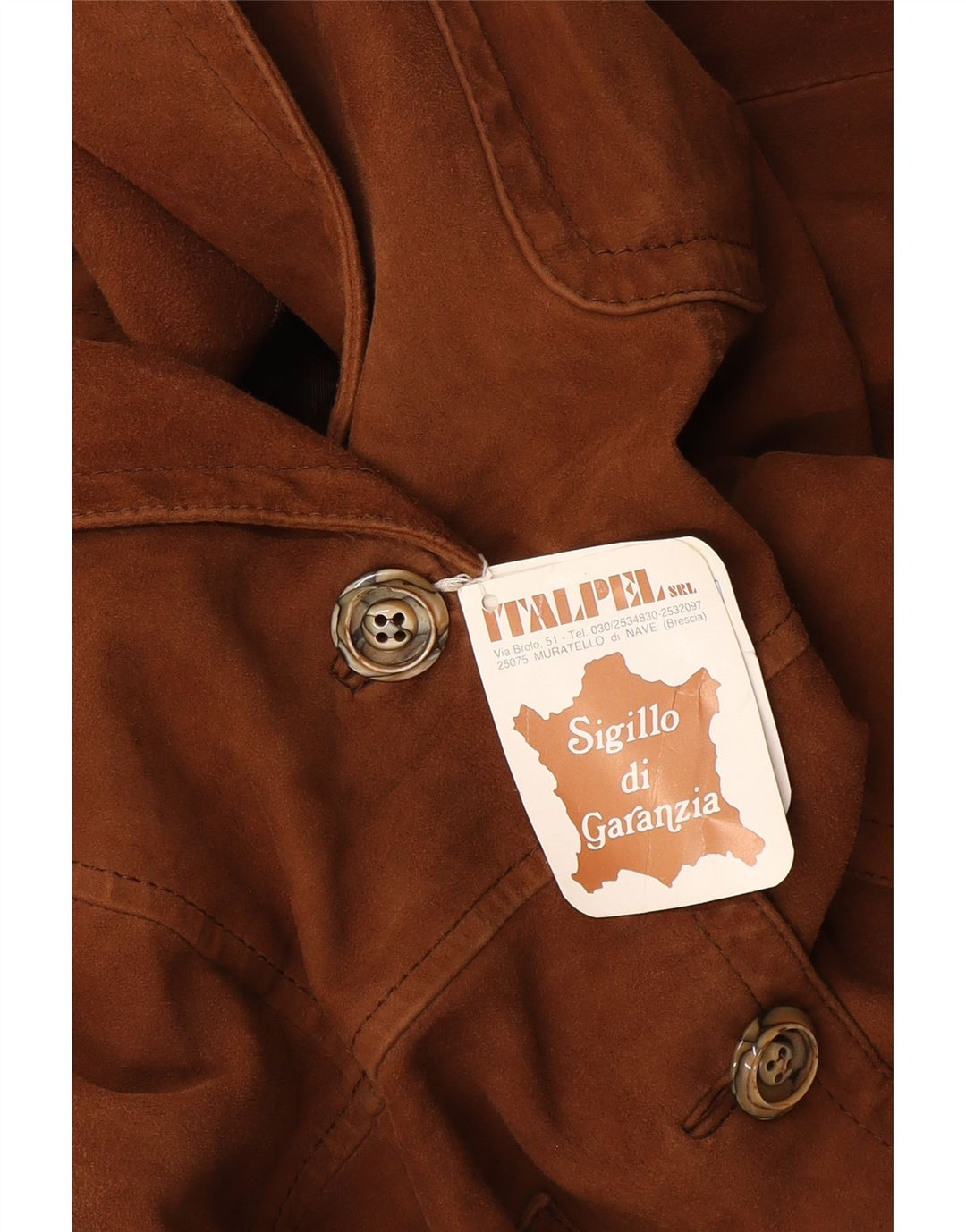 Vintage dame ruskind 2-knaps blazerjakke UK 12 medium brunt læder