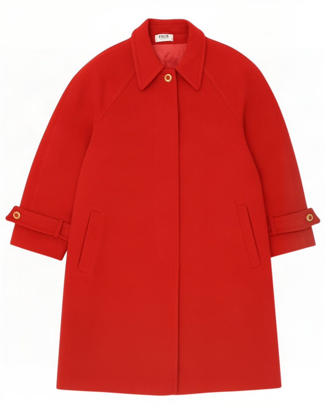 Vintage oversize overfrakke til kvinder EU 40 Medium rød uld