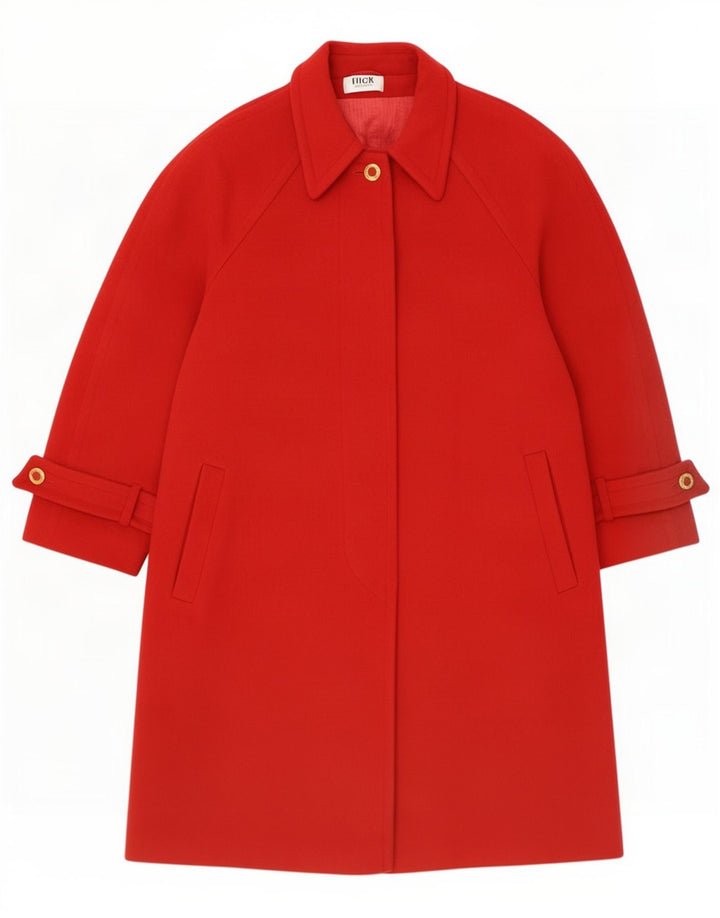 Vintage oversize overfrakke til kvinder EU 40 Medium rød uld