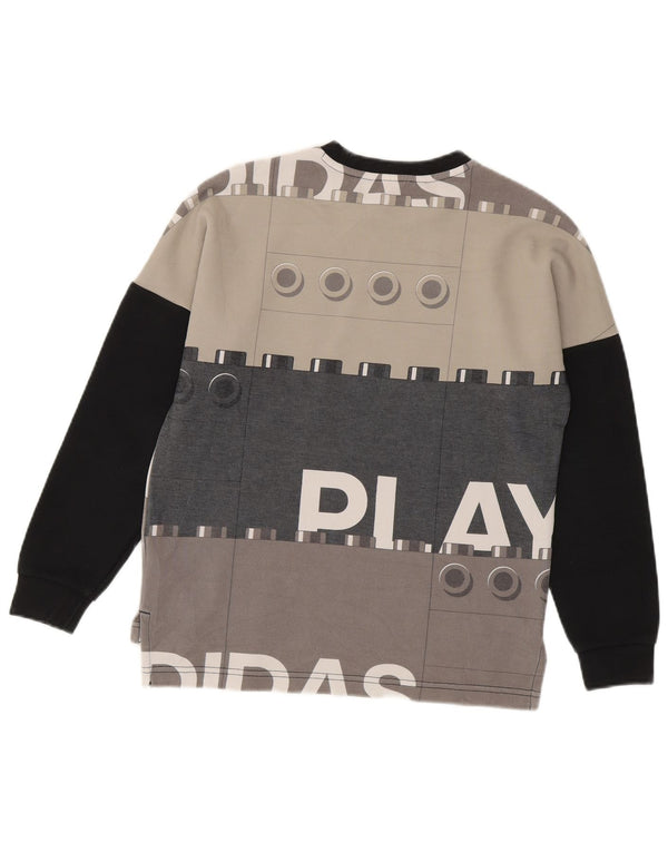 Adidas Graphic Sweatshirt Jumper 11-12 år Medium Grey Colourblock