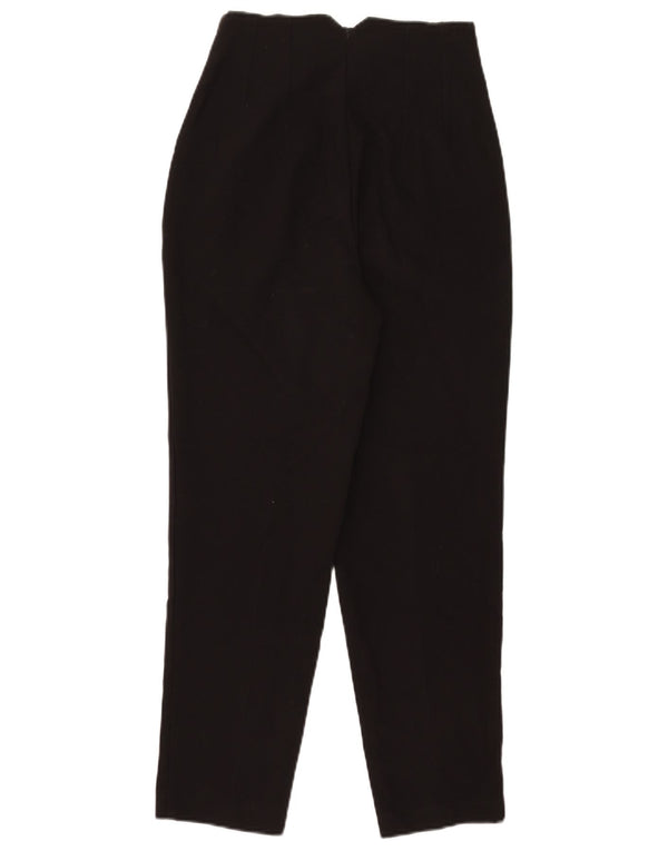Zara kvinders højtaljede koniske jakkesætbukser XS W24 L26 sort polyester