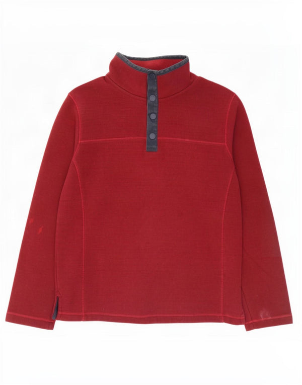 Fat Face Herre Button Neck Sweatshirt Jumper Medium Burgundy Nålestribe
