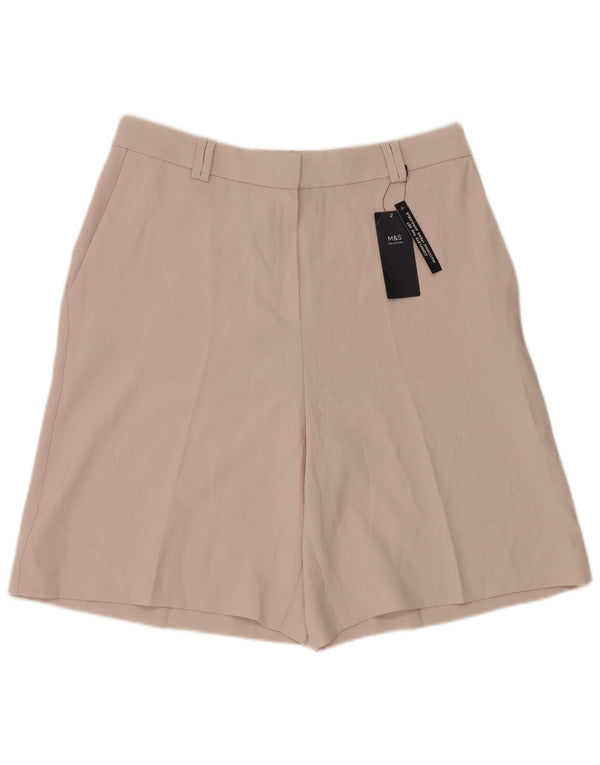 Marks & Spencer Chino Shorts til kvinder UK 12 Medium W30 Beige Polyester