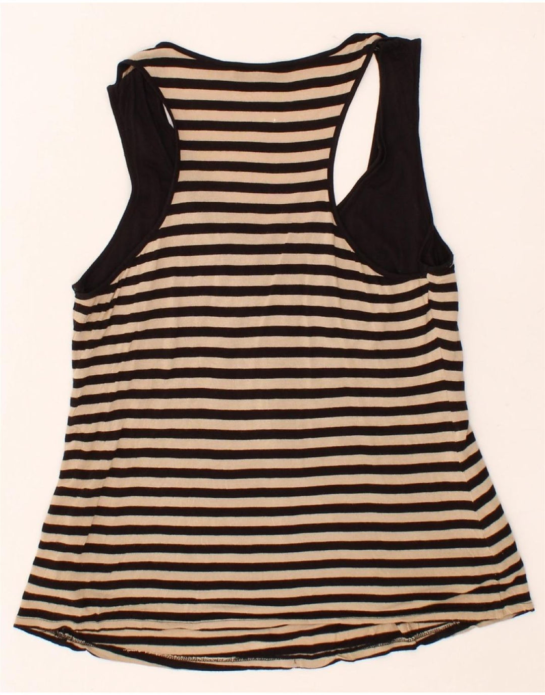OASIS Womens Vest Top UK 14 Large Beige Striped Viscose Vintage Oasis and Second-Hand Oasis from Messina Hembry 