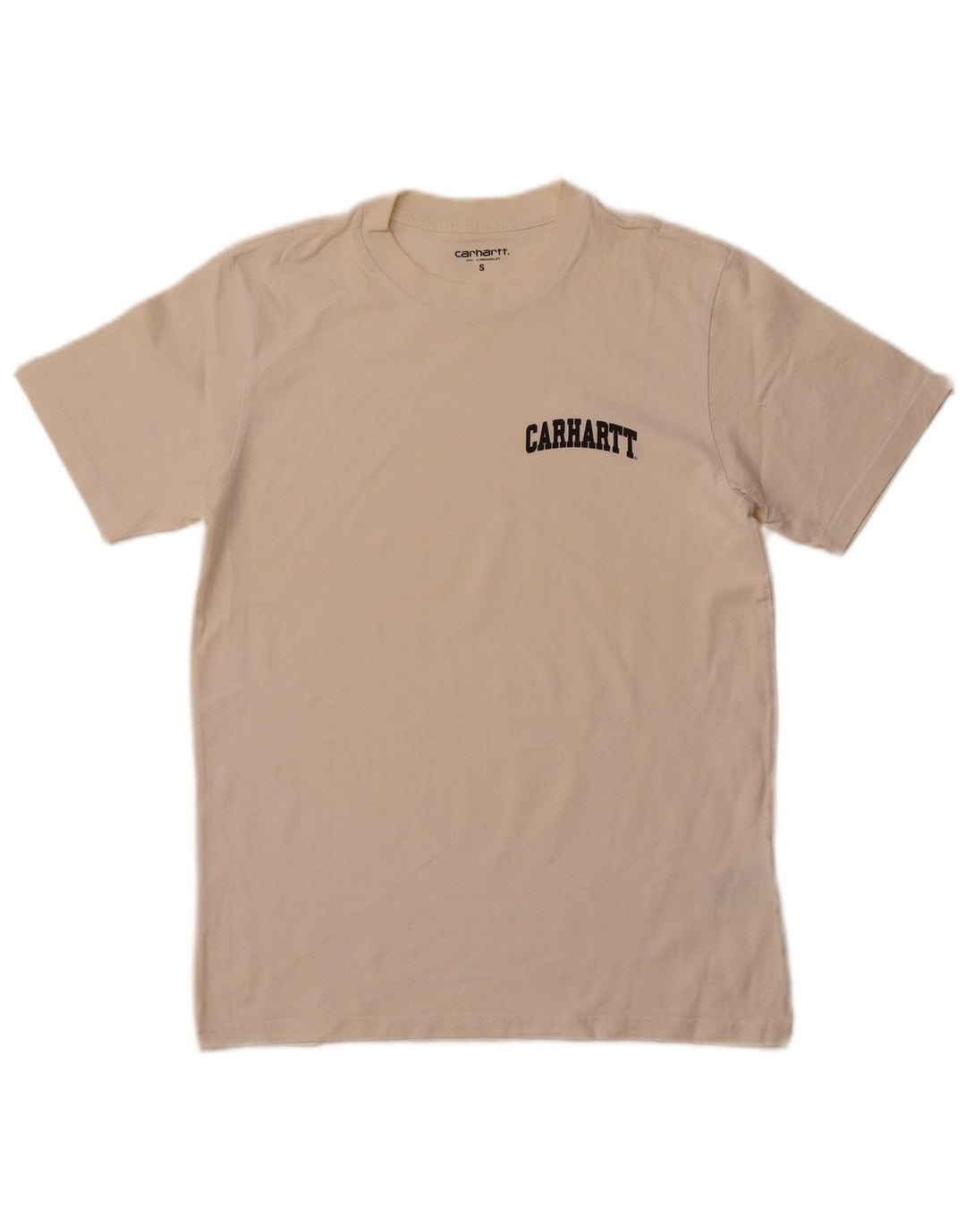 CARHARTT Herre grafisk T-shirt Top Small Off White Bomuld