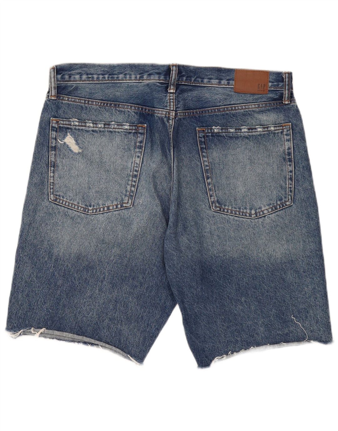 Gap Herre Distressed Denim Shorts W34 Large Blue Cotton